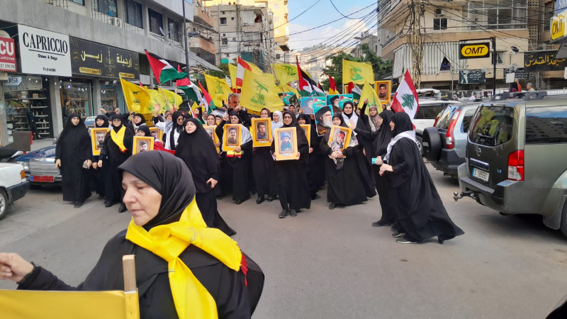 بالصور - "الحزب" ينظم مسيرة شعبية في صيدا تضامنًا مع غزة