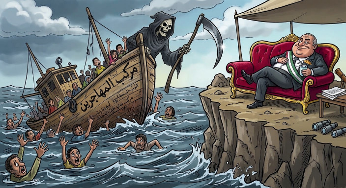 هجرة الموت.. كاريكاتير ماهر الحاج
