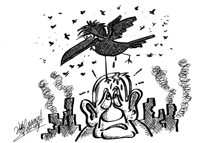 الغربان تجتاح تل أبيب .. كاريكاتير ماهر الحاج